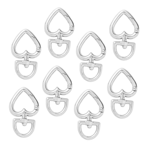 Veemoon 8Stücke Herzförmige Metall Karabiner Schlüsselanhänger Mit Federmechanismus DIY Schmuckzubehör Für Schlüsselanhänger Und Bastelarbeiten Silberfarben von Veemoon