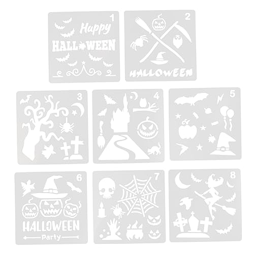 Veemoon 9-teiliges Halloween Schablonen Set Kunststoff – Kreative Malvorlagen Für - Ideal Für Bastelarbeiten Und Wanddekoration Bei Halloween Feiern Und Festen von Veemoon