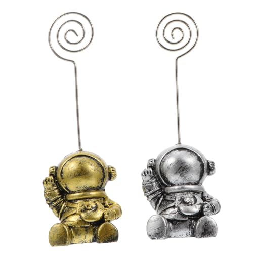 Veemoon Astronaut Tischdekoration Memo Clips Teilig Vintage Gold Silber Notizhalter Fotohalter für Schreibtisch Party Hochzeit Geburtstagsdeko von Veemoon