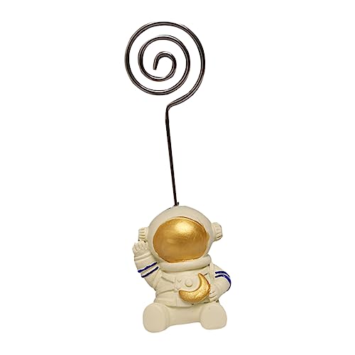 Veemoon Astronauten-Visitenkartenhalter Gold Ordnerhalter Foto -Memo -Halter Halter für Büroklammern süße Platzhalter Memo -Clip kreativer Notizclip Standhalter Halter für Fotoclips Weiß von Veemoon