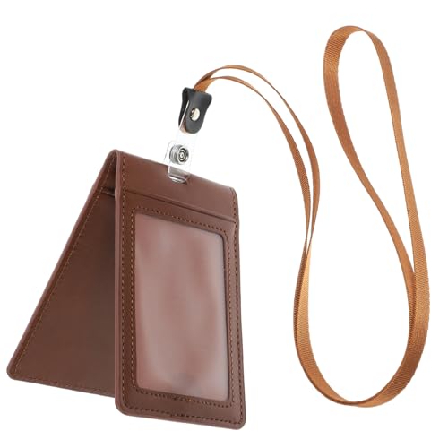 Veemoon Ausweishalter besteck kinderküche decken bezug card sleeves cardholder karteikarten halter kartenetui Inhaber Geschäft Schlüssel Vertikale Ausweishülle Abzeichenabdeckung Pu Brown von Veemoon