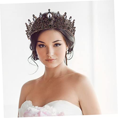 Veemoon Barock Hochzeit Krone mit Funkelnden Strasssteinen Langlebiges Legierungs Haarschmuck Vollständige Kronenform Eleganter Kopfschmuck für Damen Geeignet für Hochzeiten Partys und von Veemoon
