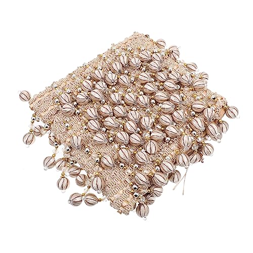 Veemoon Beaded Curtain Trim für Dekoration Perlenbesatz für Vorhänge Tischdecken und Hochzeitsdeko Strapazierfähiges Material Beige für DIY Projekte und Kreative Anwendungen von Veemoon