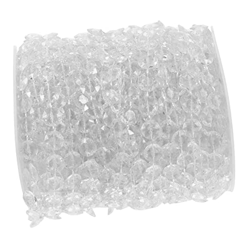 Veemoon Beaded Fringe Trim Transparente Kunststoffperlen für Diy Vorhänge Sofa Accessoires Bastelmaterial Rolle Vielseitig Einsetzbar für Heimdekoration Kleidung und Mehr von Veemoon