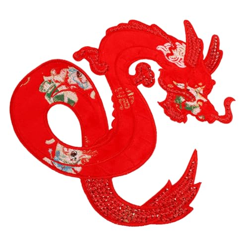 Veemoon Bestickter Drachen Aufnäher Rot Großer Aufbügelflicken Gestickte Applikation Für Kleidung Jeans Rucksäcke DIY Patch Zum Aufnähen Und Dekorieren Veemoon Bestickter Drachen Aufnäher Rot Großer Aufbügelflicken Gestickte Applikation Für Kleidung Jeans Rucksäcke DIY Patch Zum Aufnähen Und Dekorieren von Veemoon