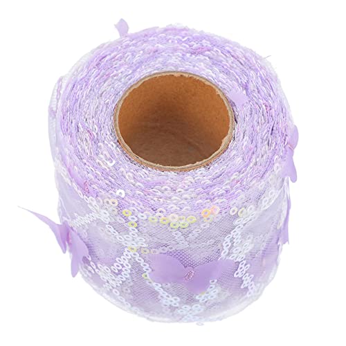 Veemoon Besticktes Schimmerndes Seidenband Pailletten Filigranes DIY Band für Bekleidungs und Haaraccessoires Elegantes Vielseitiges Dekorationsband von Veemoon
