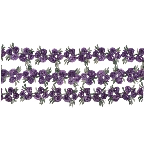 Veemoon Besticktes Spitzenband in Lila Farbenfrohes Polyester spitzenbesatz mit Blumenmuster Dekoratives Nähzubehör für DIY Handwerk Bekleidung Brautkleider und Heimdekoration Veemoon Besticktes Spitzenband in Lila Farbenfrohes Polyester spitzenbesatz mit Blumenmuster Dekoratives Nähzubehör für DIY Handwerk Bekleidung Brautkleider und Heimdekoration von Veemoon