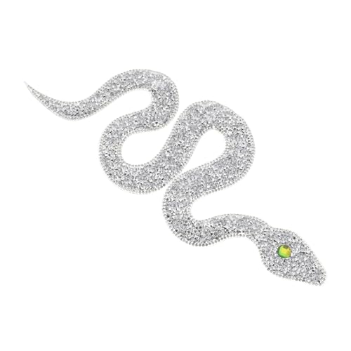 Veemoon Bling Strass Schlange Bügelbild Handgemachte Applikation Zum Aufnähen Für Kleidung Schuhe Taschen Hüte DIY Mode Zubehör Silber Veemoon Bling Strass Schlange Bügelbild Handgemachte Applikation Zum Aufnähen Für Kleidung Schuhe Taschen Hüte DIY Mode Zubehör Silber von Veemoon