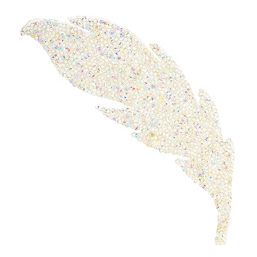 Veemoon Bling-blatt-förmiger Aufnäher Kleidung Selbst Trimmen Blattförmig Blätter Hochzeit Basteln Strass-applikation Rosa Edelsteine Strasssteine Farbig Verlassen Für Blenden Harz Beige von Veemoon