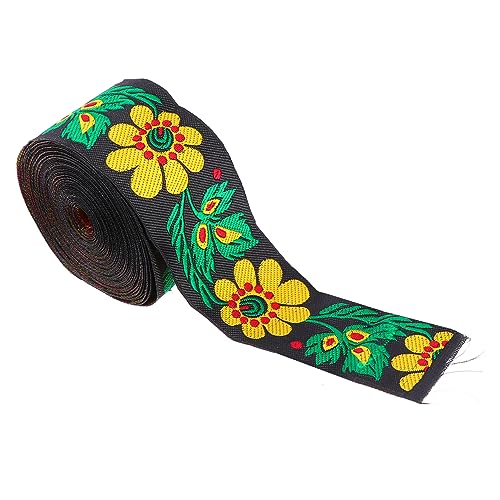 Veemoon Jacquardband 5cm Blumenmuster Besticktes Webband für Bastelbedarf Dekoration zur Verzierung von Veemoon