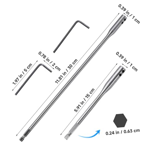 Veemoon Bohrverlängerung Set Hochkohlenstoffstahl Hex Schaft Holzbohrer Verlängerungsstange Inkl Schraubenschlüssel für Schwer Zugängliche Stellen und Heimwerker Veemoon Bohrverlängerung Set Hochkohlenstoffstahl Hex Schaft Holzbohrer Verlängerungsstange Inkl Schraubenschlüssel für Schwer Zugängliche Stellen und Heimwerker von Veemoon