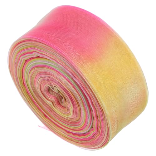 Veemoon Breites Schimmerndes Chiffonband mit Farbverlauf Transparentes Organza Dekoband für Weihnachtsbaum Geschenkverpackung Schleifen Partydeko Vielseitig Einsetzbar von Veemoon