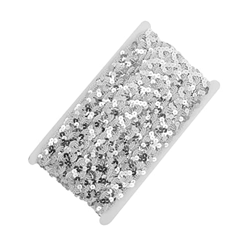 Veemoon Breites Silbernes Paillettenband S Förmige Glitzernde Borte Robustes Zierband zum Aufnähen für Kleidung Taschen Heimdeko DIY Basteln Rolle Veemoon Breites Silbernes Paillettenband S Förmige Glitzernde Borte Robustes Zierband zum Aufnähen für Kleidung Taschen Heimdeko DIY Basteln Rolle von Veemoon