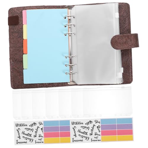 Veemoon Budget Binder PU Leder mit Reißverschluss Nachfüllbares Ringbuch Geldplaner für Haushalt und Finanzen Tragbarer Budget Organizer für Familie Studenten Mobiles Finanzmanagement von Veemoon