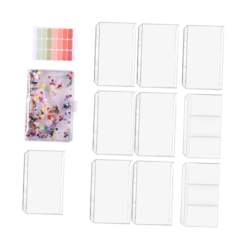 Veemoon Budget Binder PVC Ringbuch mit Reißverschlusstasche Fächer Kartenfach Etiketten Transparenter Geld Organizer für Haushaltsbudget und Cash Envelopes Leicht Tragbar Langlebig von Veemoon