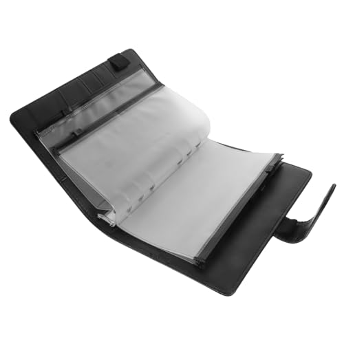 Veemoon Budget Binder für DIY Planung Tragbares Cash Expense Tracking Notebook aus Schwarzem PU Leder Ringbuch Wiederbefüllbarer Organizer für Finanzziele und Alltag von Veemoon