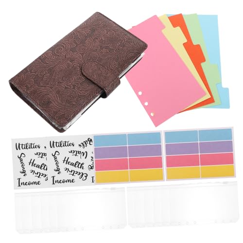 Veemoon Budget Binder mit PU Leder Hülle Tragbarer Organizer mit Cash Umschlägen Ringbuch Notizbuch für Haushalt Finanzen und Sparchallenge Vielseitig Einsetzbar für Familie und Studenten von Veemoon