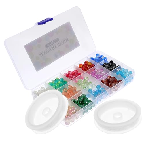 Veemoon Bunte Glasperlen mit Faden Runde DIY Perlen für Armband Halskette Schmuckherstellung Vielseitige Bastelperlen zum Auffädeln und Kreativen Gestalten Veemoon Bunte Glasperlen mit Faden Runde DIY Perlen für Armband Halskette Schmuckherstellung Vielseitige Bastelperlen zum Auffädeln und Kreativen Gestalten von Veemoon