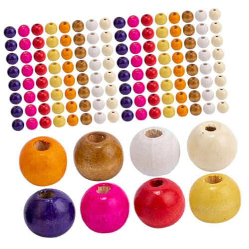 Veemoon Bunte Holzperlen Großloch Spacer Perlen Polierte Rundperlen für DIY Schmuck Armbänder Halsketten Handwerk Zubehör Veemoon Bunte Holzperlen Großloch Spacer Perlen Polierte Rundperlen für DIY Schmuck Armbänder Halsketten Handwerk Zubehör von Veemoon