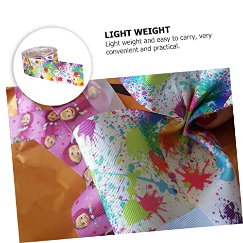 Veemoon Bunte Jacquard Webband Breit Polyester DIY Schleifenband Geschenkverpackung Farbenfrohes Druckmuster Vielseitig für Handwerk und Dekoration von Veemoon