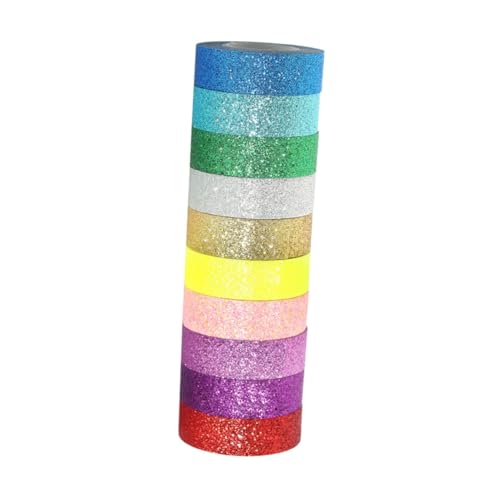 Veemoon Buntes Glitter Masking Tape Klebeband für Scrapbooking Basteln Dekorieren Planer Geschenke Journale Handreißbar Haftet Sauberen Oberflächen von Veemoon