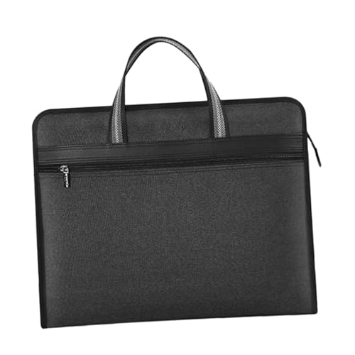 Veemoon Canvas Dokumententasche mit Reißverschluss Mehrlagiger Langlebiger Organizer für Dokumente Handlich für Business Schule und Reisen Geräumige Schwarze Aktenmappe für Frauen Veemoon Canvas Dokumententasche mit Reißverschluss Mehrlagiger Langlebiger Organizer für Dokumente Handlich für Business Schule und Reisen Geräumige Schwarze Aktenmappe für Frauen von Veemoon