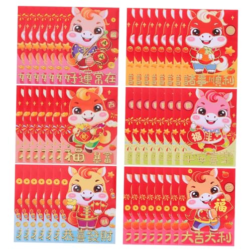 Veemoon Cartoon-rotes Paket Chinesische Geldumschläge Für Bargeld Chinesische Rote Umschläge Glück Neujahr Frühling Festival Red Envelope Süß Papier von Veemoon