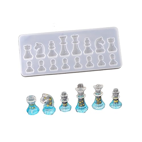 Veemoon DIY Schach Silikonform Umweltfreundliche Gießform für Handgemachte Schachfiguren Antihaftbeschichtet Langlebig für Bastelprojekte von Veemoon