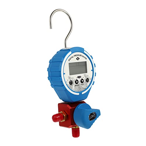 Veemoon Digitales Niederdruck Klimaanlagen Manometer mit Integriertem Ventil Präzises Kältemittel Druckmessgerät Robustes Elektronisches Manifold für Einfache Montage und Wartung Blaues von Veemoon