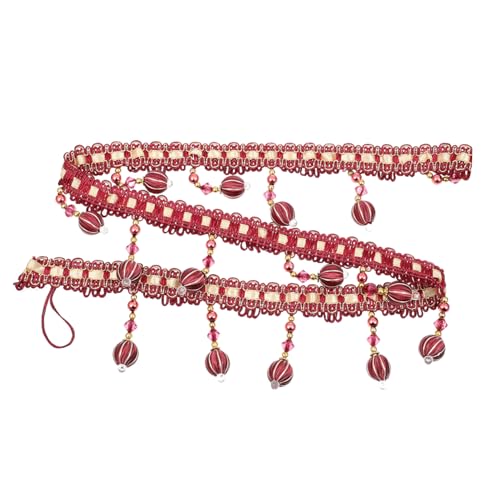 Veemoon Diy Vorhang Zubehör mit Perlenquasten Beaded Trim für Hochzeitsdekoration Tischdecken und Mehr Langlebiges Seidenmaterial und Platzsparend von Veemoon