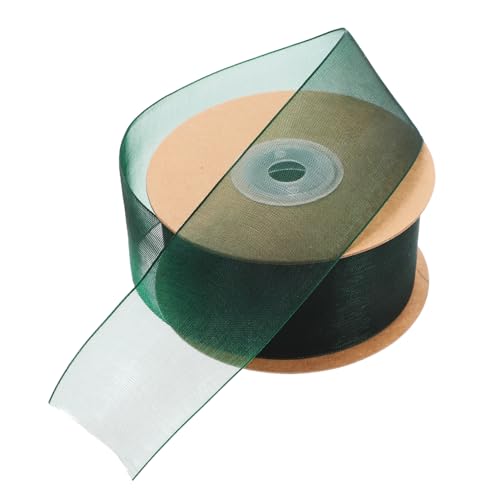 Veemoon Dunkelgrünes Organza Band für Diy Projekte Wiederverwendbares Chiffonband für Geschenkverpackung Dekoration von Blumensträußen Hochzeiten und Feiern pro Rolle von Veemoon