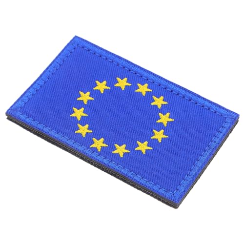 Veemoon EU Pride Dekorationen Europa Abzeichen Nationalflaggen Aufnäher Hut Abzeichen Flaggen Dekoration Flaggen Patch Zubehör EU -Flagge Patches bestickte EU -Flagge Hutflecken Nylon Blue von Veemoon