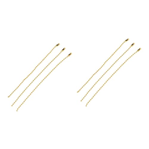 Veemoon Edelstahl Perlenkette 50 Stücke - Kugelkette Für Schmuckherstellung - Verlängerung Und DIY Anhänger 150 x 2 4 Mm Goldfarben Hochwertige Gliederkette Für Kreative Projekte von Veemoon