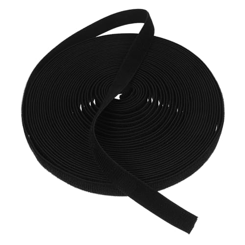 Veemoon Elastisches Klettband Nylon Schwarz Yards Vielseitig Einsetzbar für Nähprojekte Bekleidung und Heimdekoration Strapazierfähiges Weiches Material mit Zuverlässigen Klettverschlüssen von Veemoon