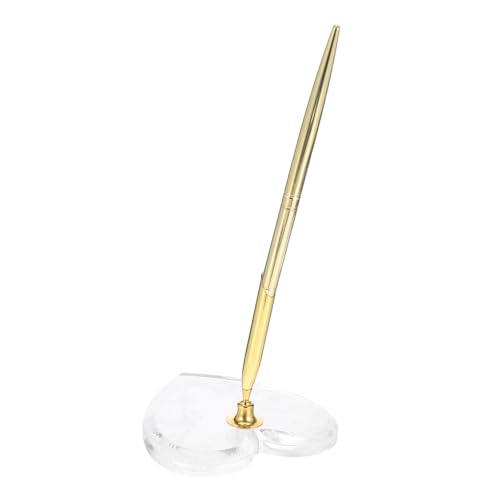Veemoon Eleganter Hochzeits-gästebuch Kugelschreiber mit Goldfarbenem Metallkörper und Herzförmigem Acrylständer Präziser Schreibballpen für Brautparty Jubiläumsfeier und Bürogebrauch Veemoon Eleganter Hochzeits-gästebuch Kugelschreiber mit Goldfarbenem Metallkörper und Herzförmigem Acrylständer Präziser Schreibballpen für Brautparty Jubiläumsfeier und Bürogebrauch von Veemoon