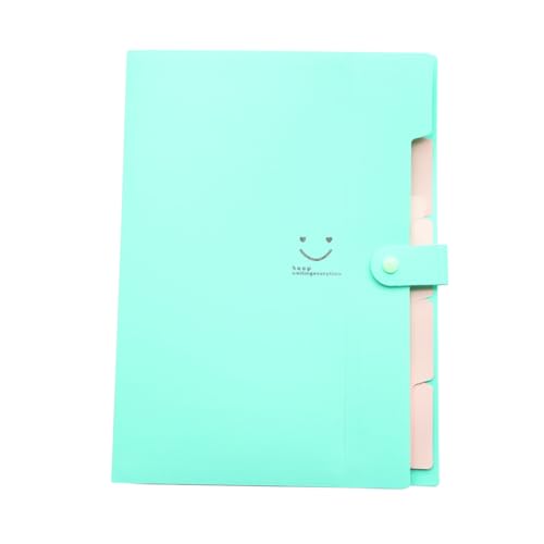 Veemoon Fächermappe mit Fächern Kunststoff Dokumentenordner mit Druckknopf Erweiterbarer Papierorganizer in Blau für Büro Schule Zuhause von Veemoon
