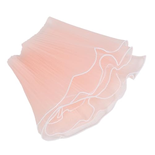 Veemoon Falten Netzstoff mit Kunstperlenrand für Hochzeiten Geburtstage und Besondere Anlässe Zartem Rosa von Veemoon
