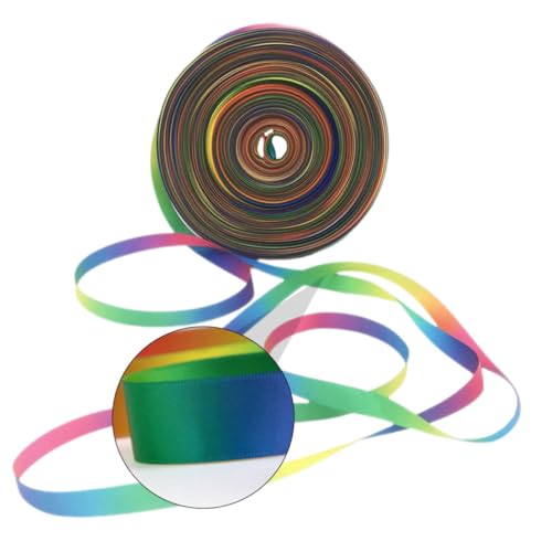 Veemoon Farbenfrohes Geschenkband mit Regenbogen verlauf Breit Doppelseitiges Satinband für Geschenkverpackungen DIY Dekorationen Blumenarrangements und Partydeko von Veemoon