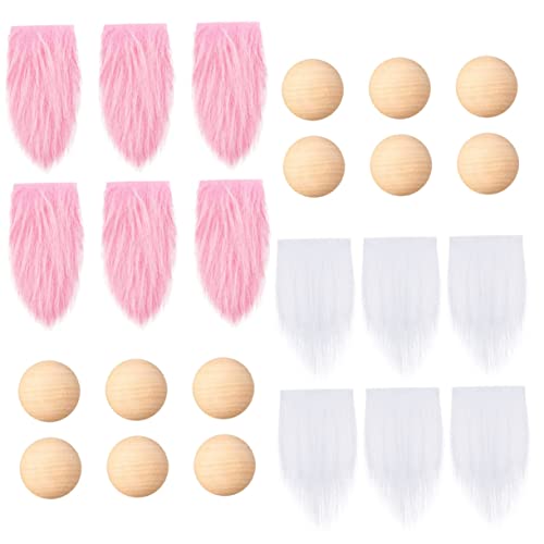 Veemoon GNOME Puppe Bart Kit 24pc Gefälschte Bärte Holzperle Zum Basteln von Veemoon