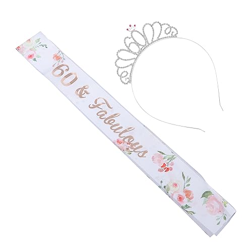 Veemoon Geburtstagskrone und Schärpe Set Teiliges Partyzubehör mit Langlebiger Krone und Schulterband Einfache Reinigung Charmantes Accessoire für Damen und Mädchen für Geburtstagsfeiern von Veemoon