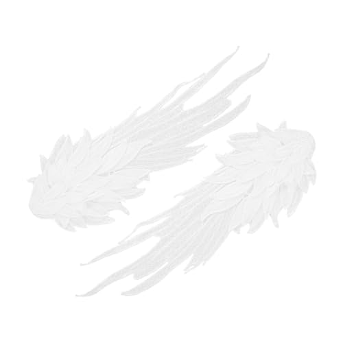 Veemoon Gestickte Flügel Applikationen Weißer Angel Wing Patches zum Nähen DIY Kleidung Applikationen für Pullover Jacken Kissen Reparatur und Dekoration von Veemoon