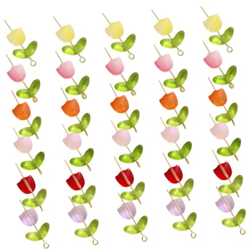 Veemoon Glasperlen Bunte Tulpenform mit Glatte Halbdurchsichtige DIY Schmuckperlen für Armbandherstellung Praktische Bastelperlen für Damen Mix farben Veemoon Glasperlen Bunte Tulpenform mit Glatte Halbdurchsichtige DIY Schmuckperlen für Armbandherstellung Praktische Bastelperlen für Damen Mix farben von Veemoon