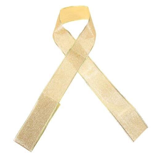 Veemoon Glitzerband Weihnachtsdekoration Elegantes Bastelband für Hochzeit und Festliche Anlässe Goldfarbenes Dekorband Glitzerstoff von Veemoon