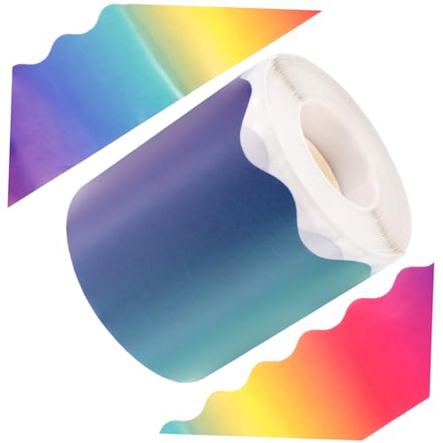 Veemoon Gradient Farbverlauf Pinnwand Bordüre Selbstklebend Verschleißfestes Blackboard Border Decal für Klassenzimmer Büro und Heimdekoration Wasserfeste Bulletin Board Border Trim von Veemoon