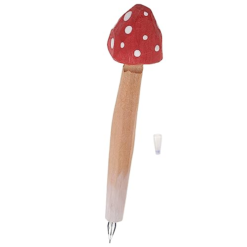Veemoon Gravurstift aus Holz geschnitzter Pilz Stift zum Schreiben geformt Stifte für die Schule süße neutrale Stifte kugelschreiber lustige stifte für Studenten Stift Signaturstift von Veemoon