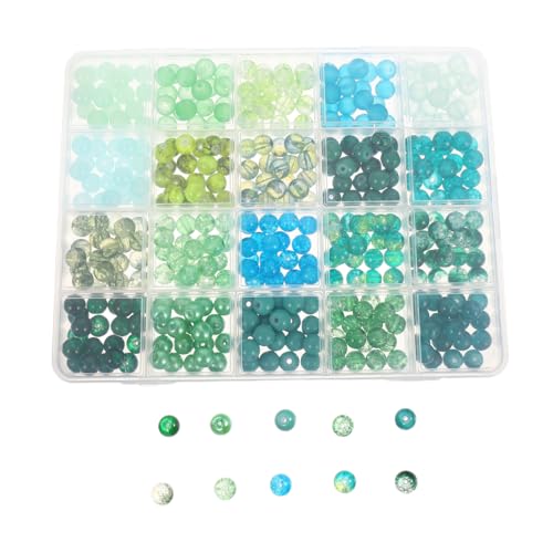 Veemoon Grüne Glasperlen mit Großen Löchern Runde Schmuckperlen für DIY Armbänder Halsketten Ohrringe und Bastelprojekte Sortiert für Frühling und Sommer Designs von Veemoon