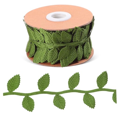Veemoon Grünes Blattband Polyester Stoffband mit Realistischer Rosenblatt Girlande für DIY Dekoration Geschenkverpackung Kunstpflanzen Zubehör Veemoon Grünes Blattband Polyester Stoffband mit Realistischer Rosenblatt Girlande für DIY Dekoration Geschenkverpackung Kunstpflanzen Zubehör von Veemoon