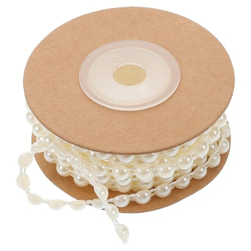 Veemoon Halbrunde Perlenkette Bastelperlen für Schmuckherstellung DIY Armbänder Halsketten Beige Abs Simulation Perlen Garn für Kreative Modeaccessoires von Veemoon