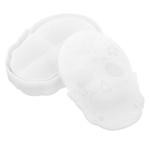 Veemoon Halloween Silikonform Schädel Kreative Gießform für DIY Projekte zur Herstellung von Aufbewahrungsboxen und Tischdekorationen Gesundem Silikonmaterial von Veemoon