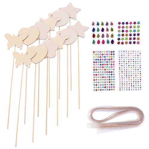 Veemoon Handgefertigte DIY Holz Zauberstäbe mit Aufklebern und Bändern Stabile Bastelstäbe für Kindergeburtstag Verkleidung Tanz und Bühnenauftritte Fördert Kreativität und Hand Auge Veemoon Handgefertigte DIY Holz Zauberstäbe mit Aufklebern und Bändern Stabile Bastelstäbe für Kindergeburtstag Verkleidung Tanz und Bühnenauftritte Fördert Kreativität und Hand Auge von Veemoon